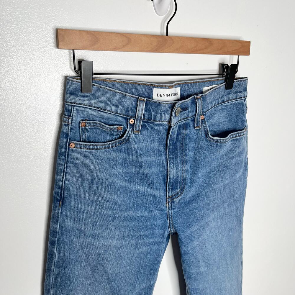 Denim Forum The ‘80s Stovepipe Hi Straight Jean 27 Blue Organic Cotton High Rise - Picture 4 of 12